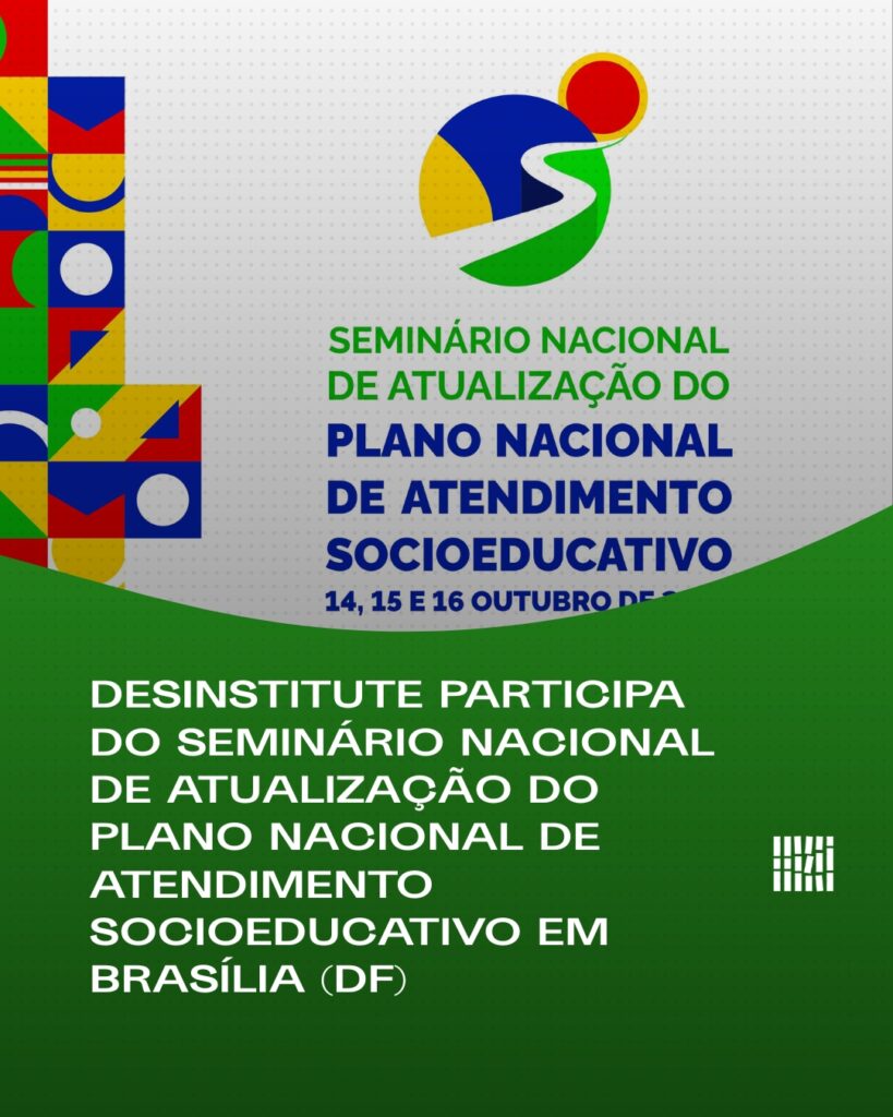 Desinstitute participa do Seminário Nacional de Atualização do Plano Nacional de Atendimento Socioeducativo em Brasília (DF)